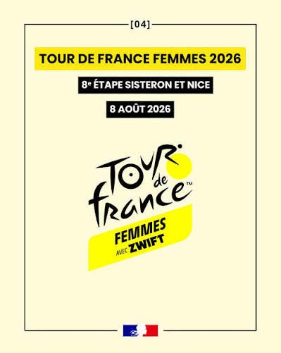 Affiche de la 8e étape du Tour de France Femmes 2026 entre Sisteron et Nice